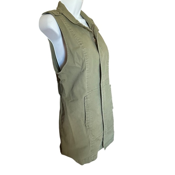 Cabi long vest jacket women's  sz small olive  army green festival militarycore - Picture 14 of 14